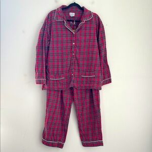 Lanz of Salzburg 100% cotton plaid flannel long sleeve pants pajama set sz L